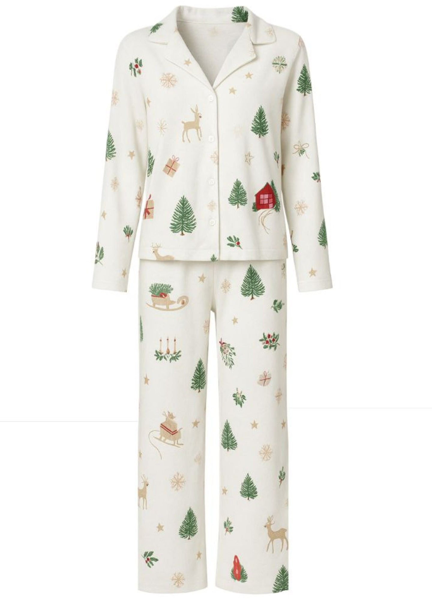 NEW YEAR'S WOMEN`S PAJAMAS, WHITE