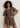JUDY WOMEN`S PAJAMAS WITH T-SHIRT, BROWN