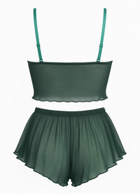 PIPER WOMEN'S PAJAMAS, DARK GREEN
